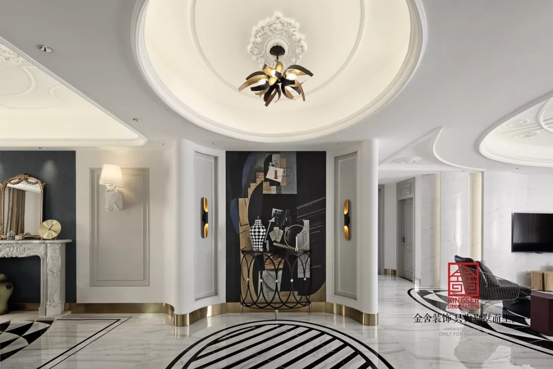 天山九峯210平米輕奢風(fēng)格裝修實景