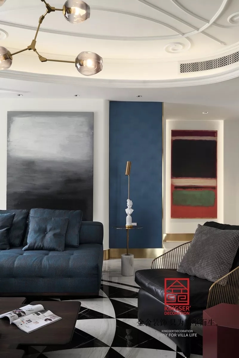 天山九峯210平米輕奢風(fēng)格裝修實景