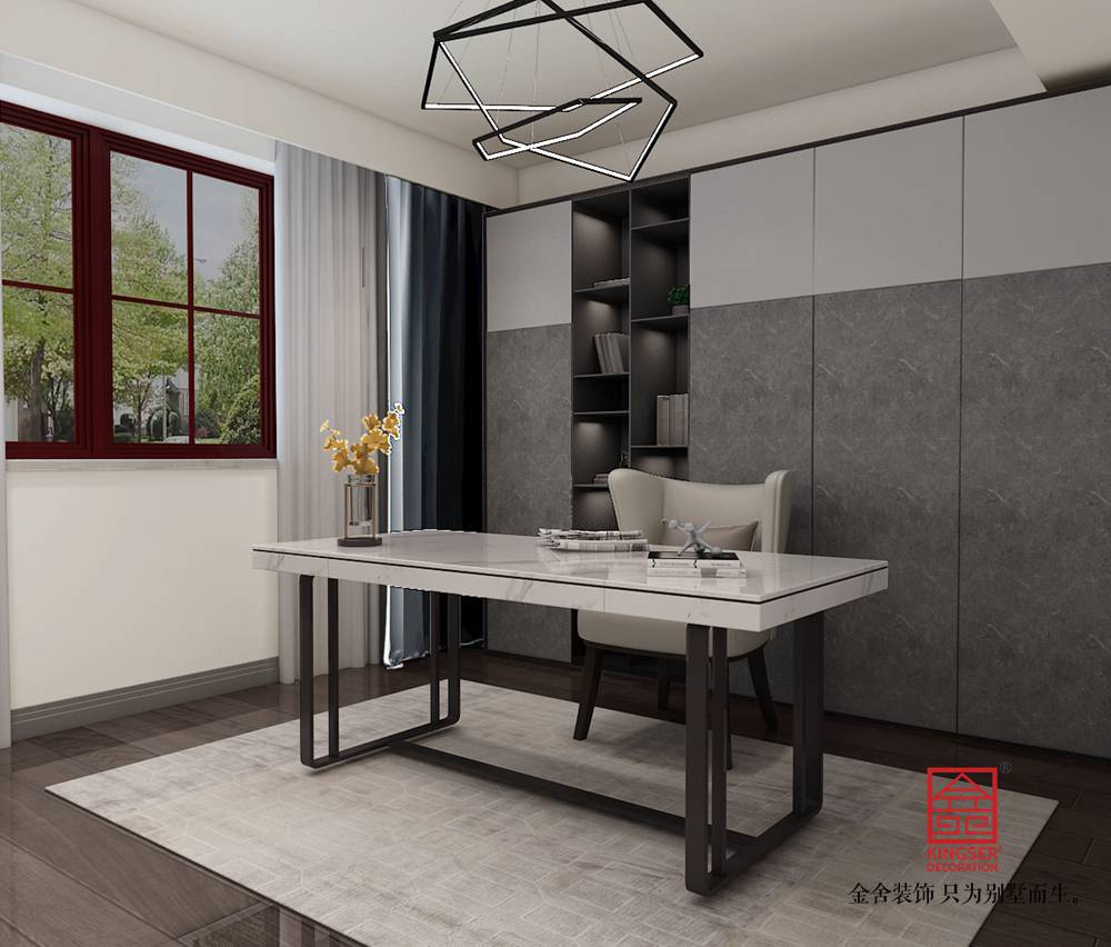 西山林語(yǔ)260平極簡(jiǎn)風(fēng)格裝修-書房