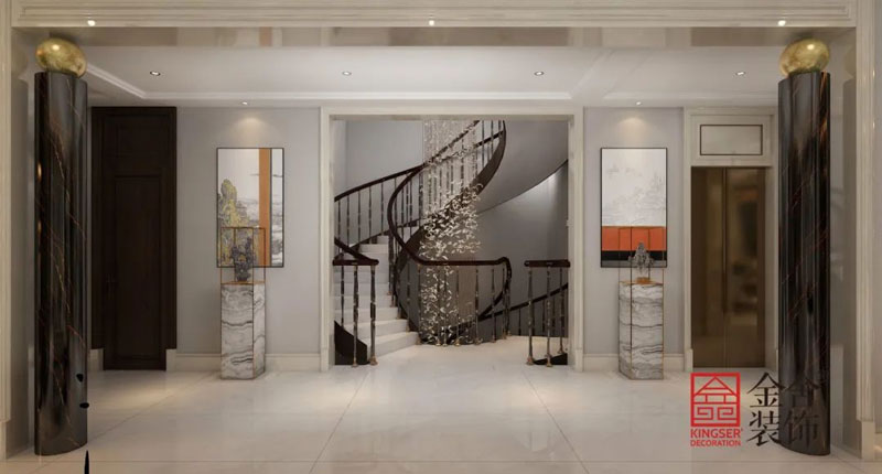 西山林語1400㎡新中式別墅裝修實(shí)景