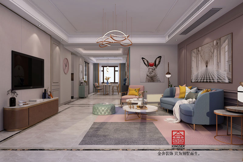 國賓壹號158平米美式風(fēng)格裝修效果圖