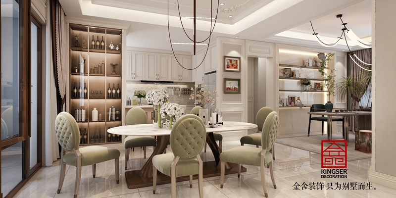 西山林語(yǔ)法式風(fēng)格別墅裝餐廳修效果圖