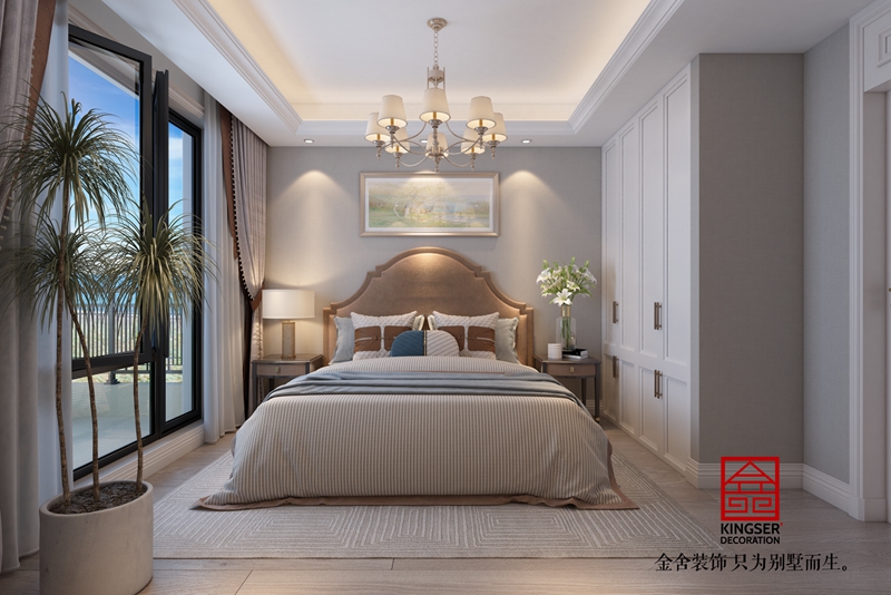 西山林語(yǔ)法式風(fēng)格別墅裝臥室修效果圖