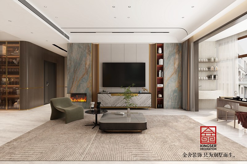 天陽御龍灣輕奢風格客廳效果圖