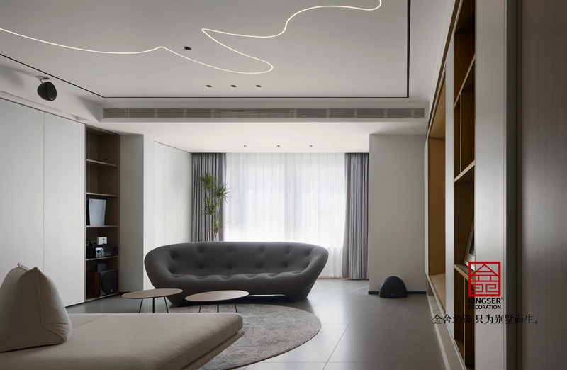 榮盛華府205㎡現(xiàn)代風格裝修完工實景圖