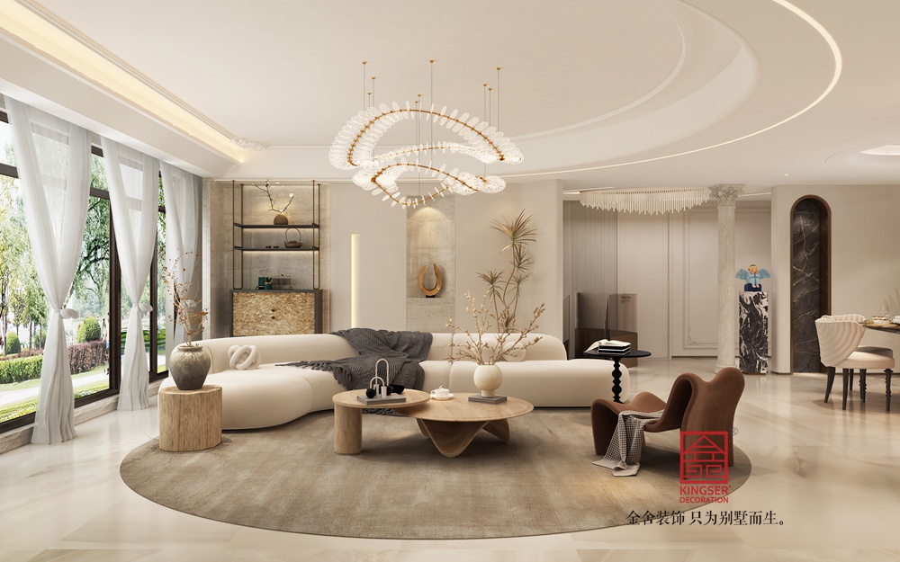 龍湖天奕350平米法式風(fēng)格裝修-客廳